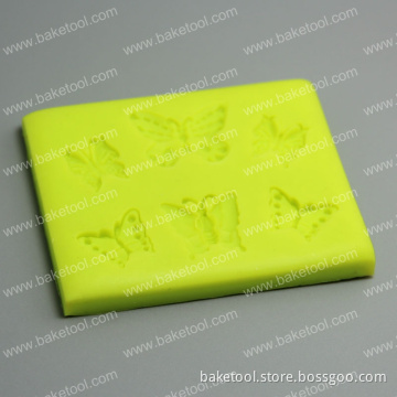 6 Butterflies Silicone Imprint Mold For Fondant Cake Decoration